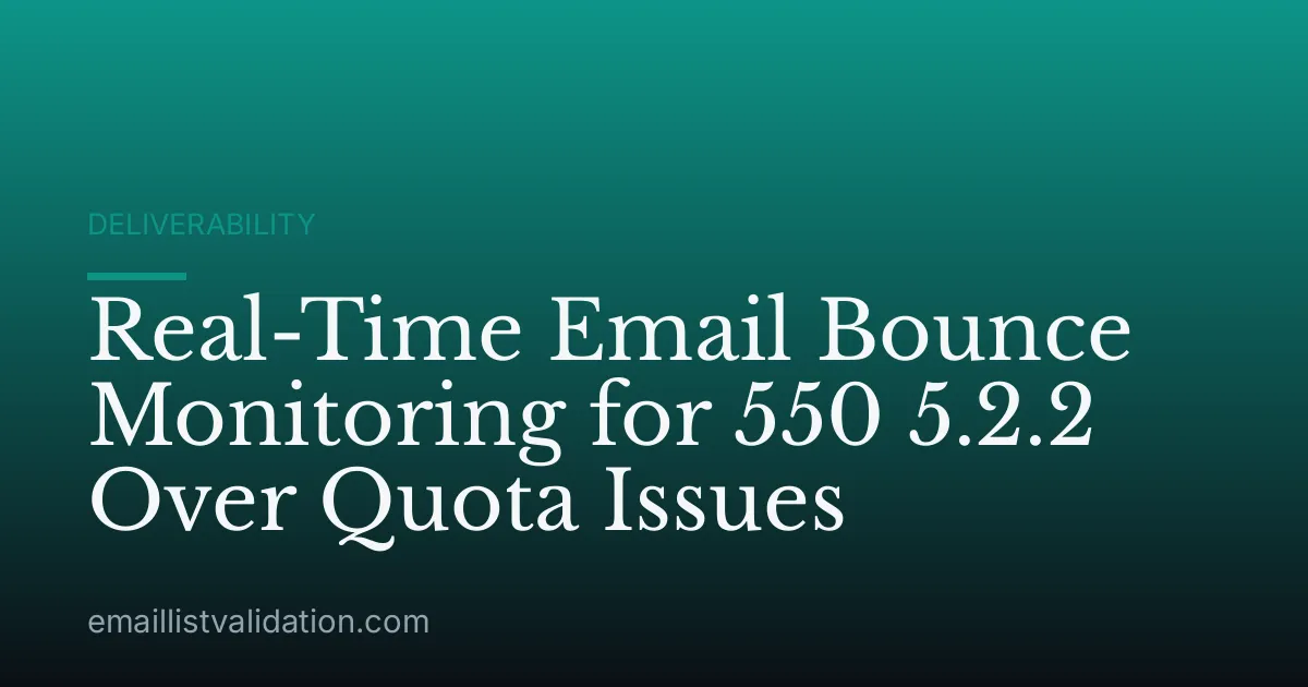 Real-Time Email Bounce Monitoring for 550 5.2.2 Over Quota Issues