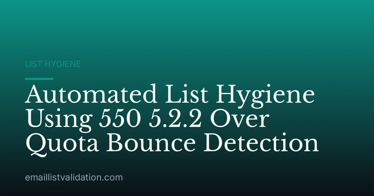 Automated List Hygiene Using 550 5.2.2 Over Quota Bounce Detection