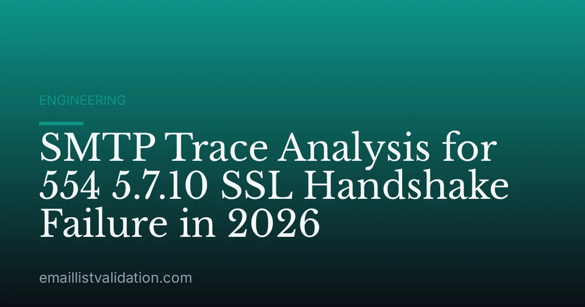 SMTP Trace Analysis for 554 5.7.10 SSL Handshake Failure in 2026