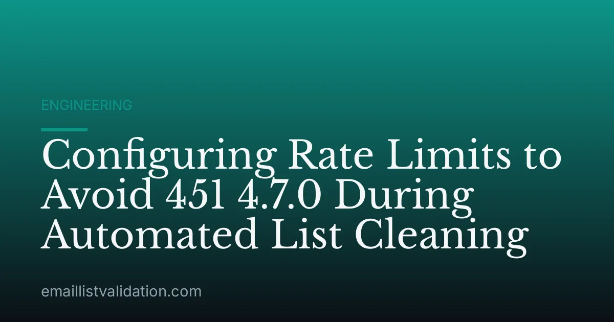 Configuring Rate Limits to Avoid 451 4.7.0 During Automated List Cleaning