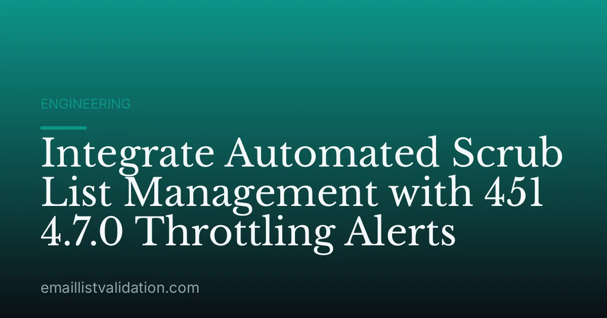 Integrate Automated Scrub List Management with 451 4.7.0 Throttling Alerts
