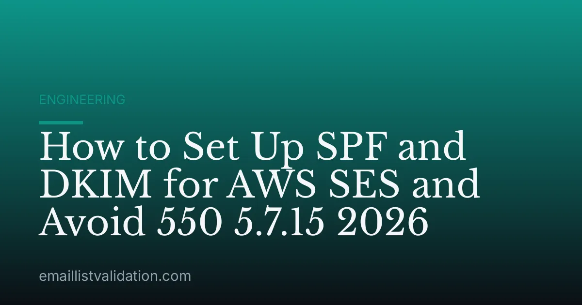 How to Set Up SPF and DKIM for AWS SES and Avoid 550 5.7.15 2026