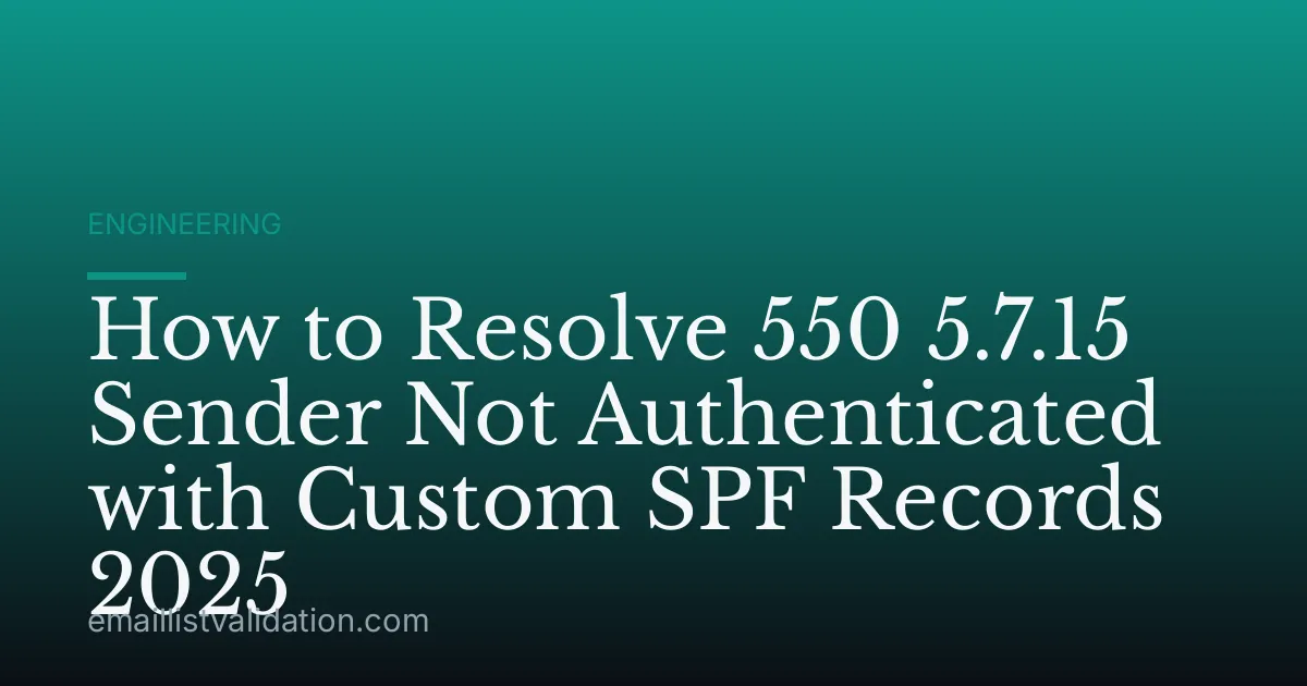 How to Resolve 550 5.7.15 Sender Not Authenticated with Custom SPF Records 2025