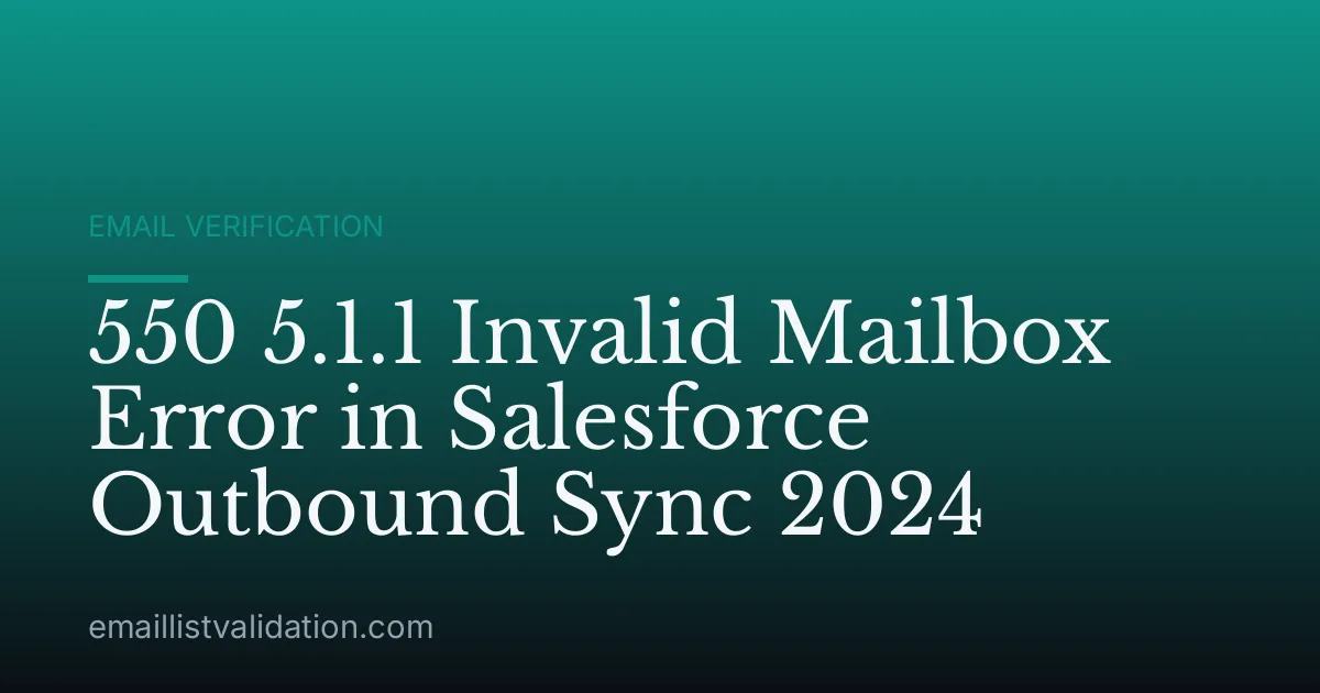 550 5.1.1 Invalid Mailbox Error in Salesforce Outbound Sync 2024
