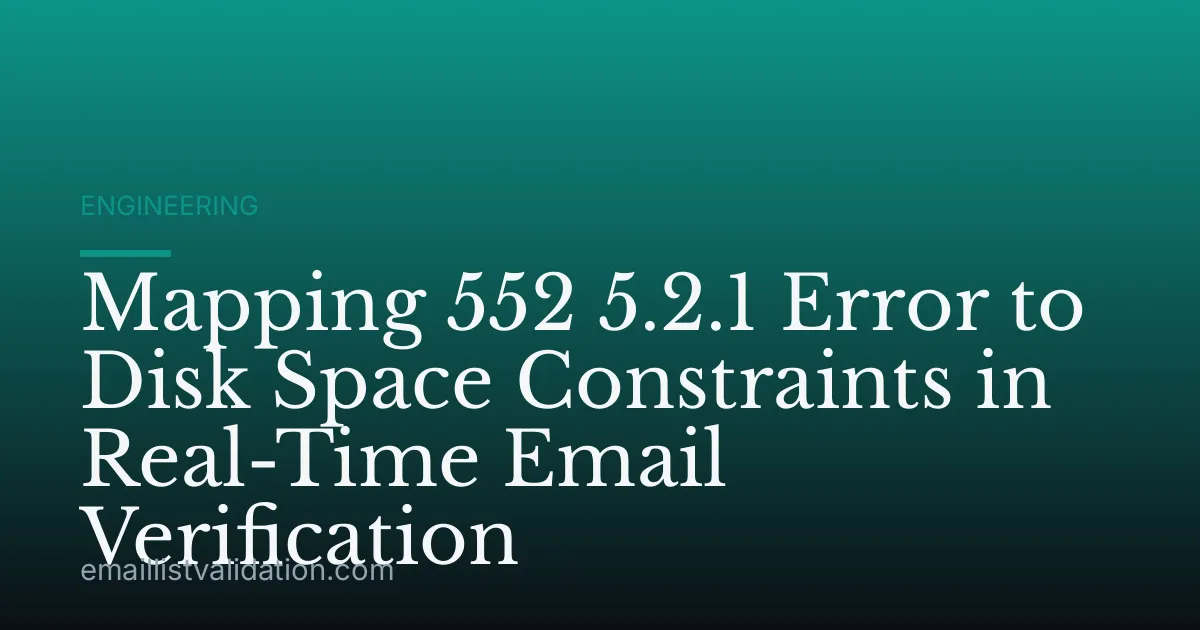 Mapping 552 5.2.1 Error to Disk Space Constraints in Real-Time Email Verification