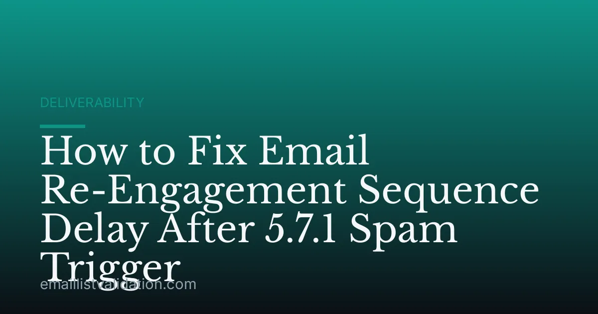 How to Fix Email Re-Engagement Sequence Delay After 5.7.1 Spam Trigger