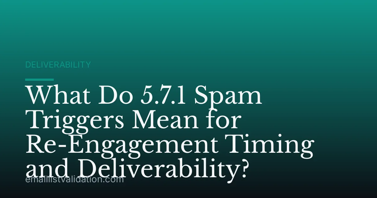What Do 5.7.1 Spam Triggers Mean for Re-Engagement Timing and Deliverability?