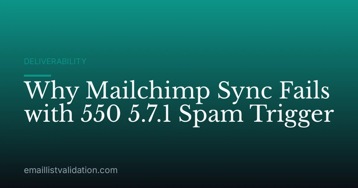 Why Mailchimp Sync Fails with 550 5.7.1 Spam Trigger