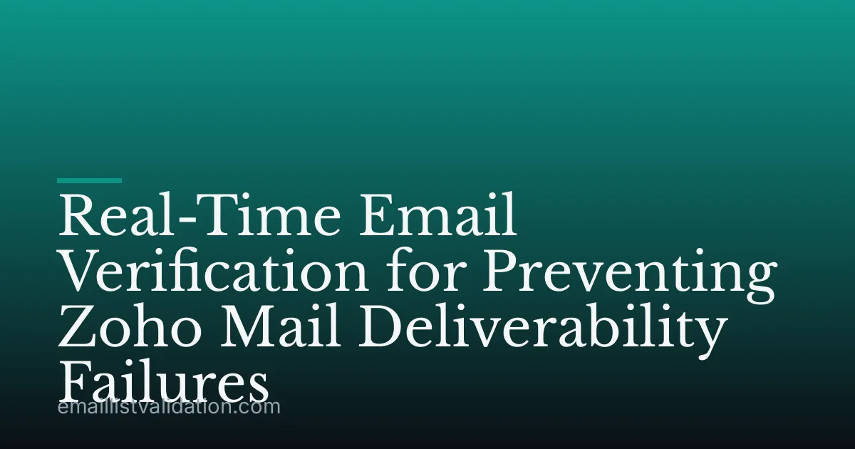 Real-Time Email Verification for Preventing Zoho Mail Deliverability Failures