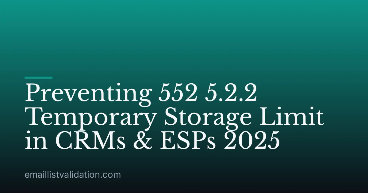 Preventing 552 5.2.2 Temporary Storage Limit in CRMs & ESPs 2025