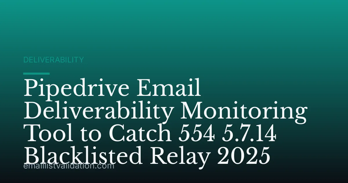 Pipedrive Email Deliverability Monitoring Tool to Catch 554 5.7.14 Blacklisted Relay 2025