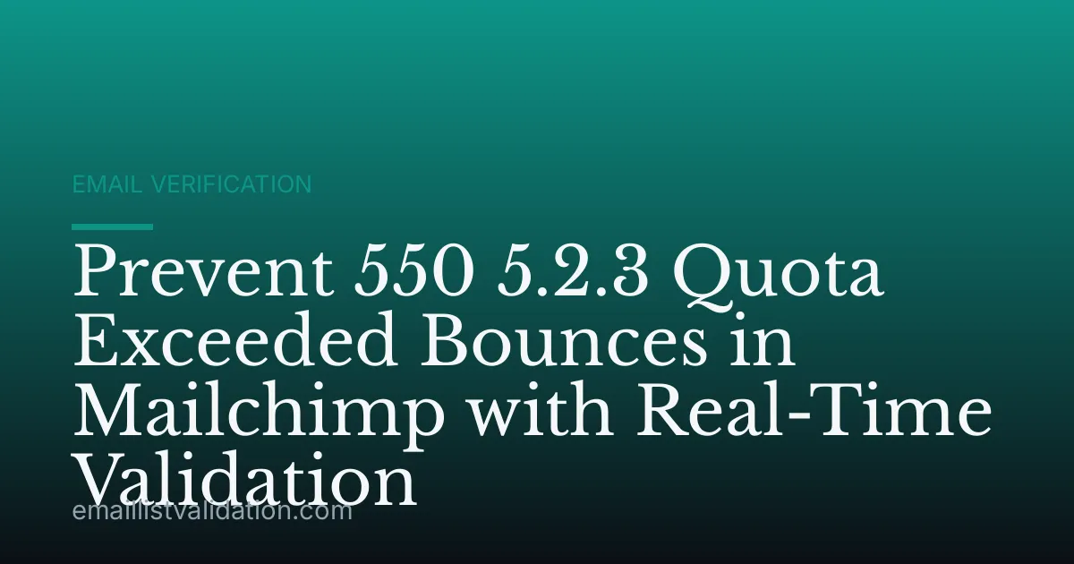 Prevent 550 5.2.3 Quota Exceeded Bounces in Mailchimp with Real-Time Validation