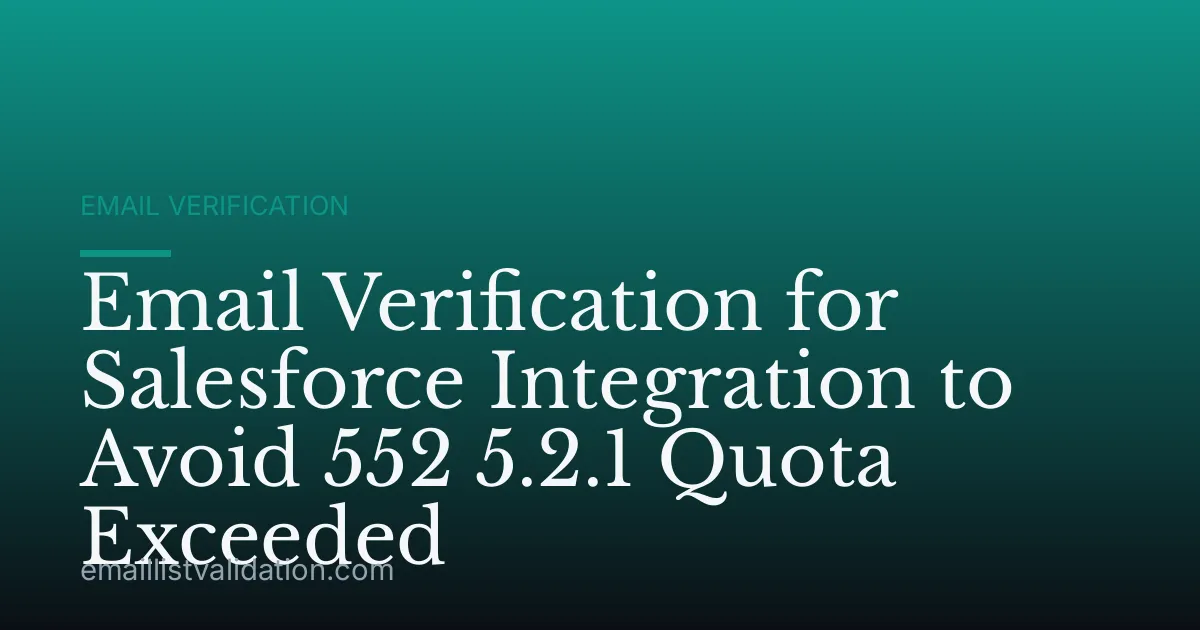 Email Verification for Salesforce Integration to Avoid 552 5.2.1 Quota Exceeded