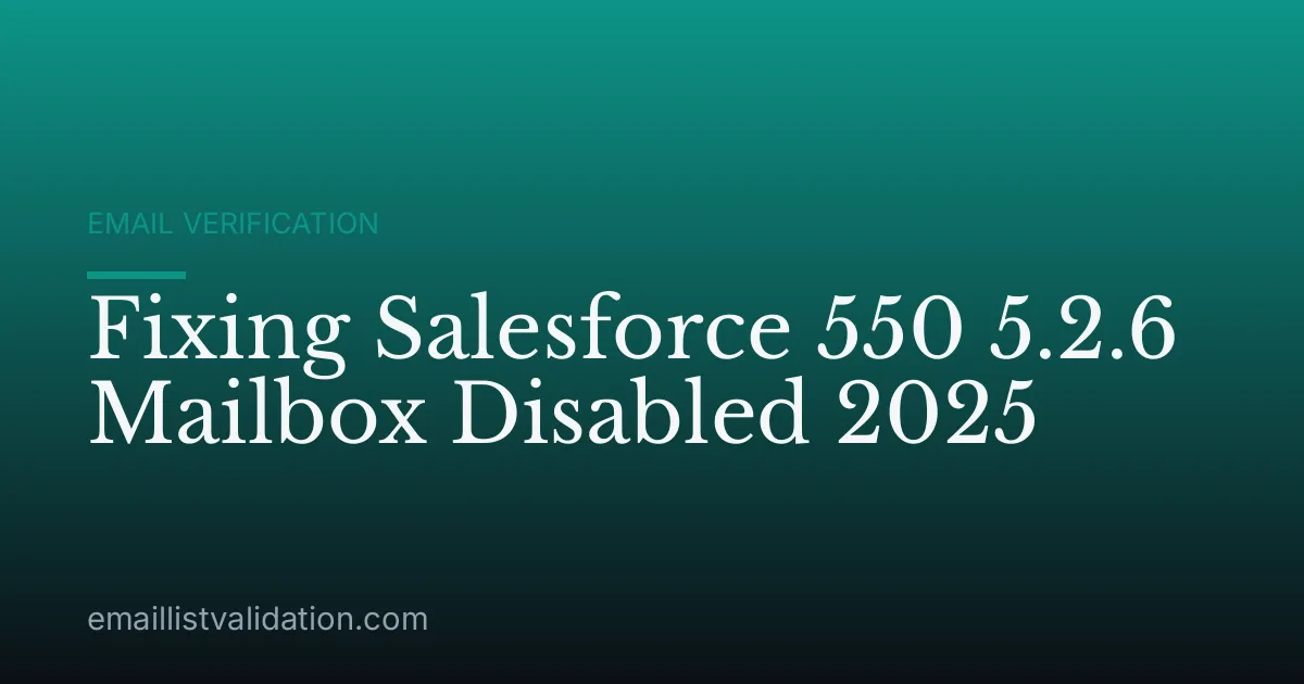 Fixing Salesforce 550 5.2.6 Mailbox Disabled 2025