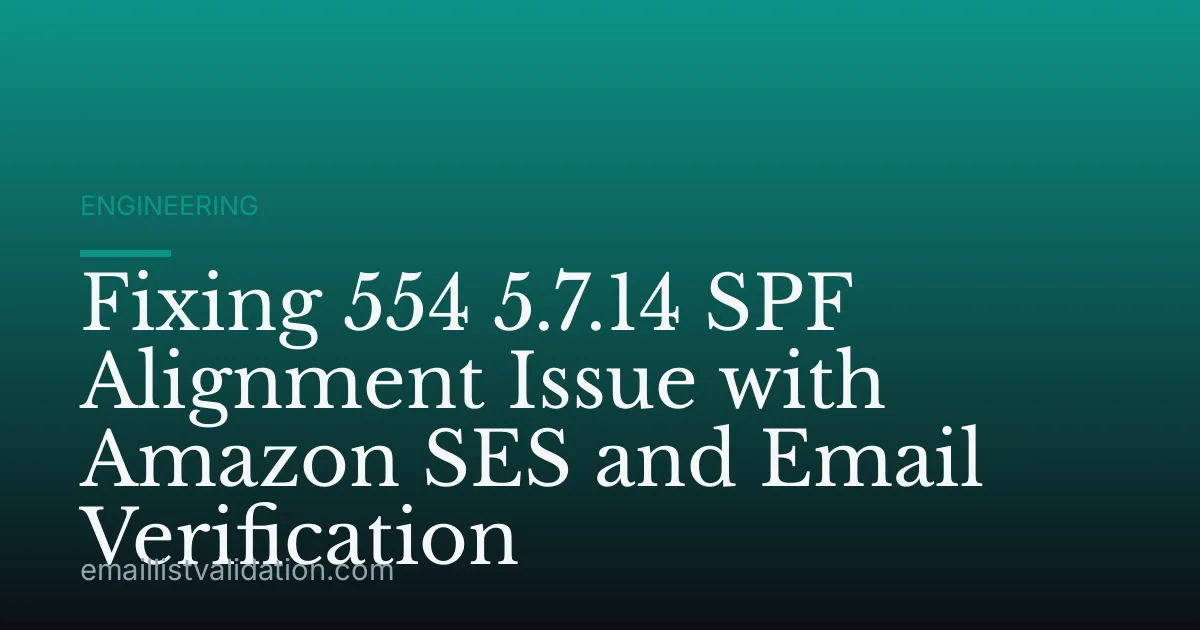 Fixing 554 5.7.14 SPF Alignment Issue with Amazon SES and Email Verification