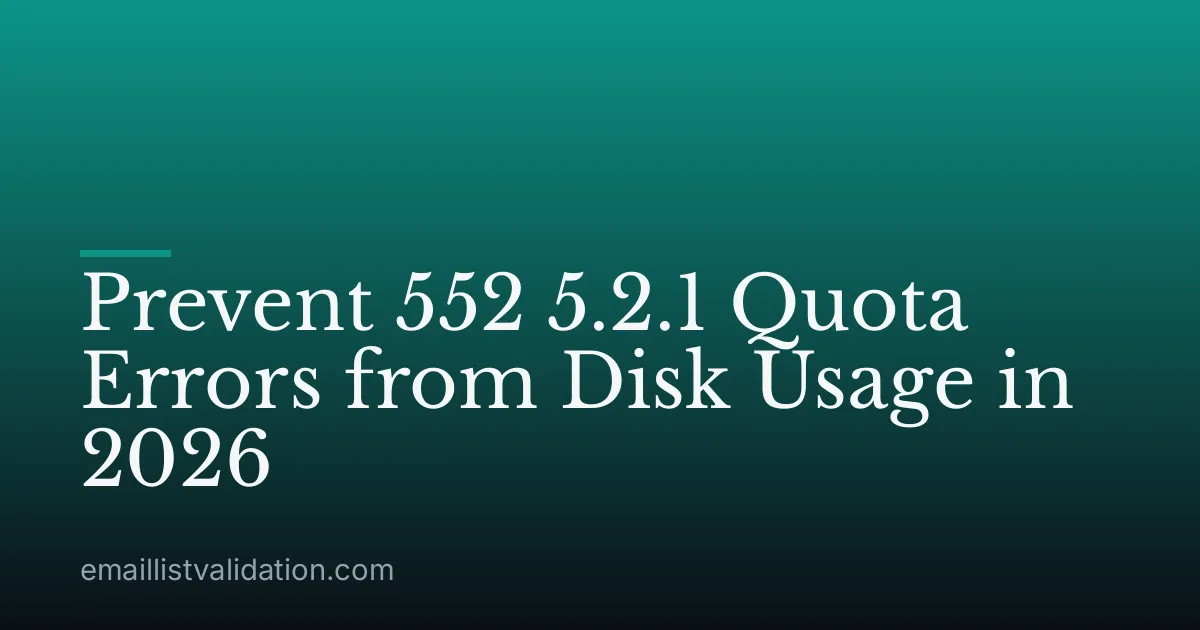 Prevent 552 5.2.1 Quota Errors from Disk Usage in 2026