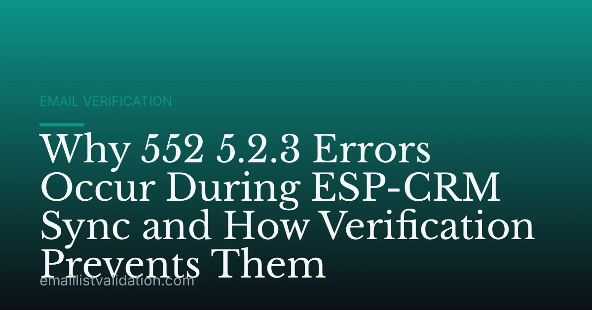 Why 552 5.2.3 Errors Occur During ESP-CRM Sync and How Verification Prevents Them