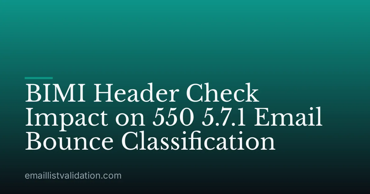 BIMI Header Check Impact on 550 5.7.1 Email Bounce Classification