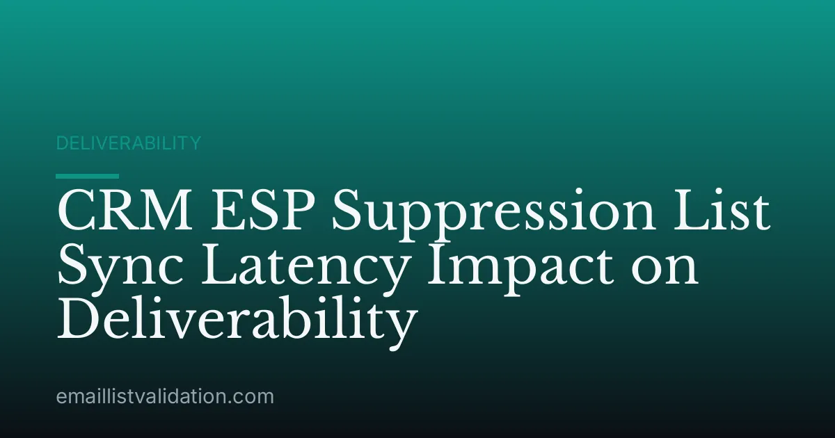 CRM ESP Suppression List Sync Latency Impact on Deliverability