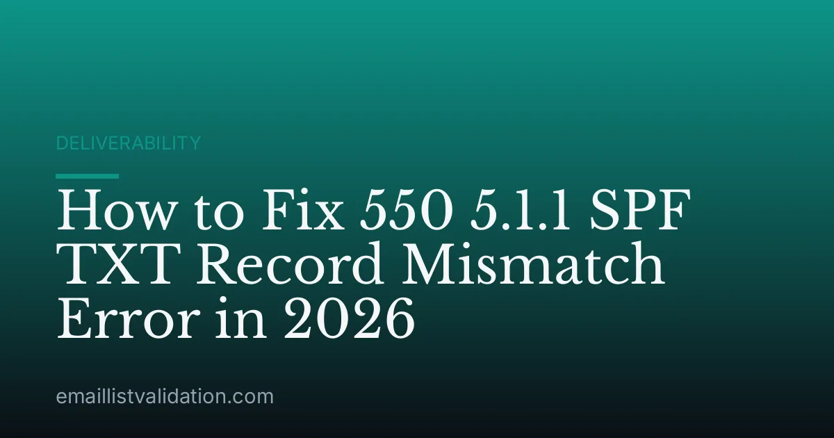 How to Fix 550 5.1.1 SPF TXT Record Mismatch Error in 2026