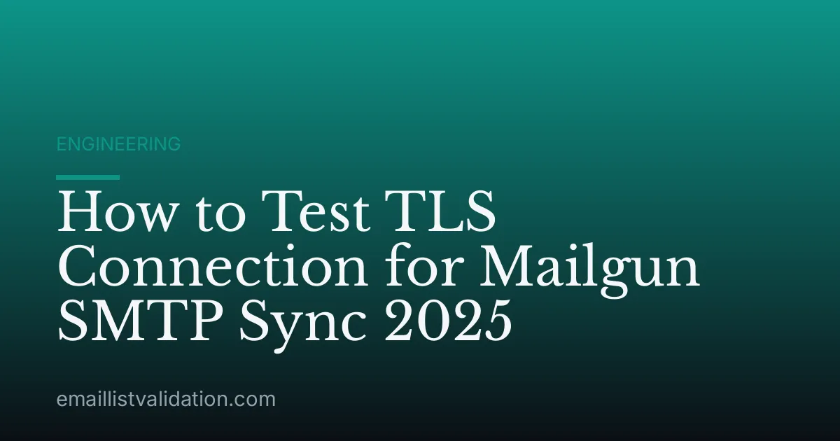 How to Test TLS Connection for Mailgun SMTP Sync 2025