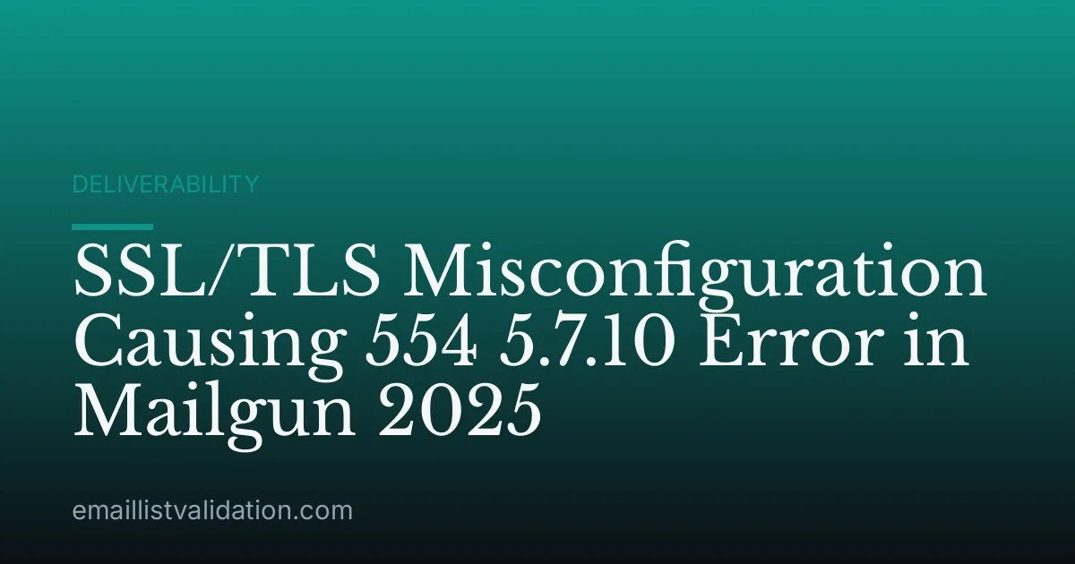 SSL/TLS Misconfiguration Causing 554 5.7.10 Error in Mailgun 2025