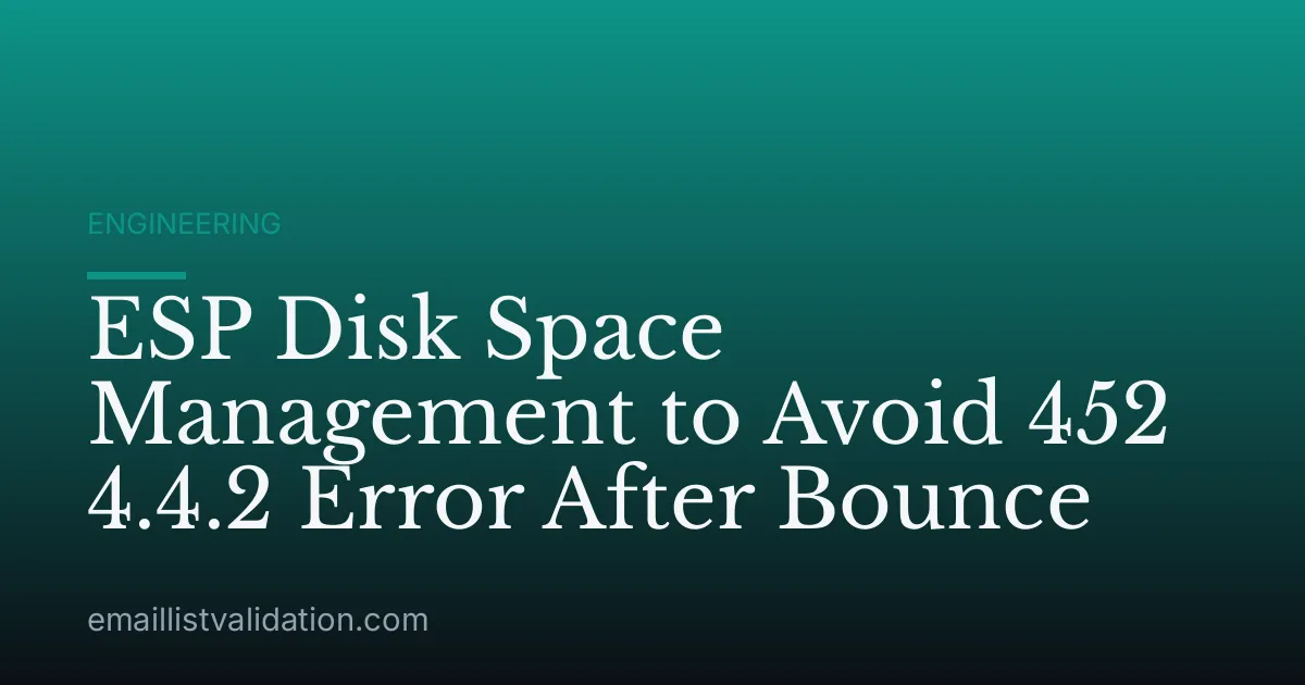 ESP Disk Space Management to Avoid 452 4.4.2 Error After Bounce