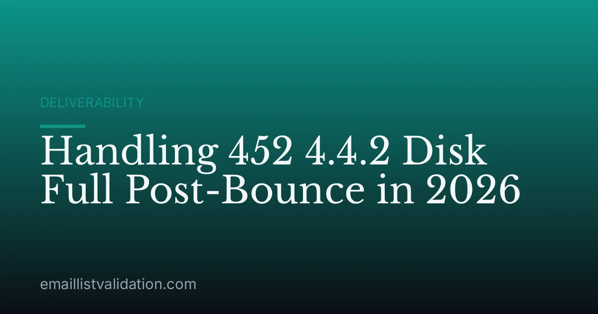 Handling 452 4.4.2 Disk Full Post-Bounce in 2026