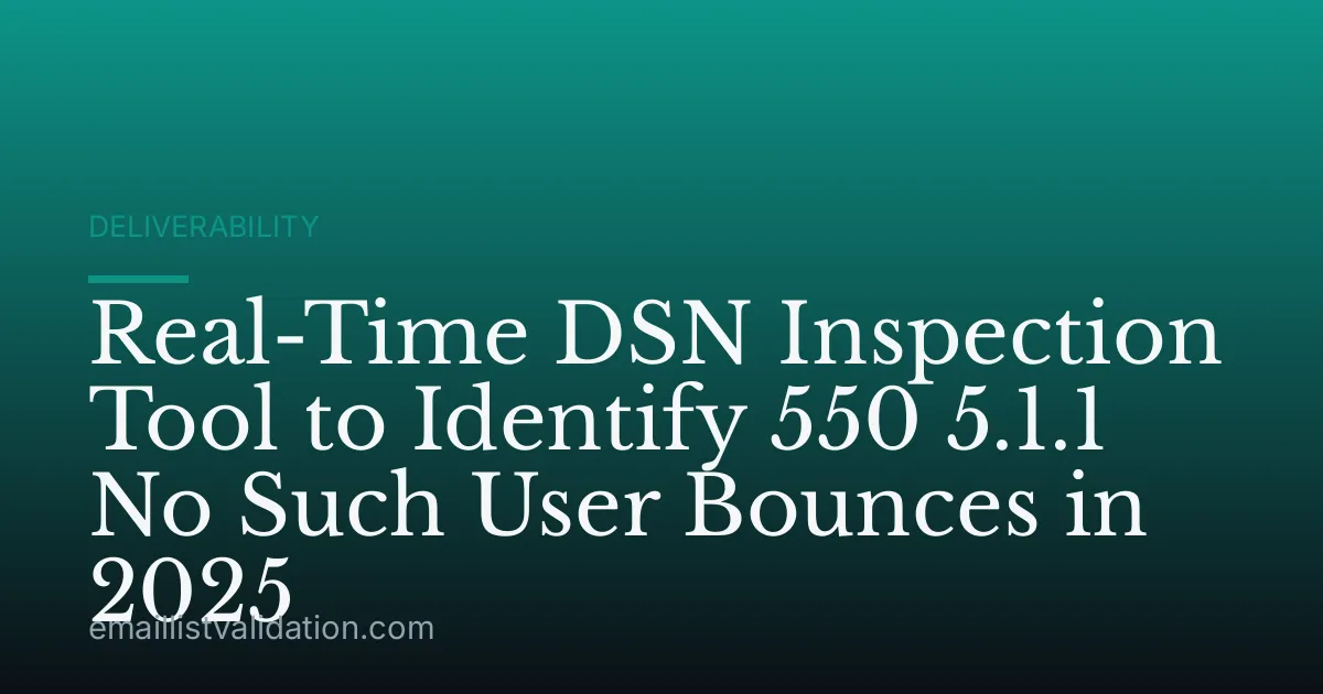 Real-Time DSN Inspection Tool to Identify 550 5.1.1 No Such User Bounces in 2025