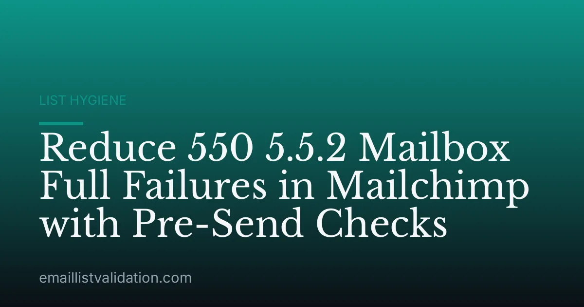 Reduce 550 5.5.2 Mailbox Full Failures in Mailchimp with Pre-Send Checks