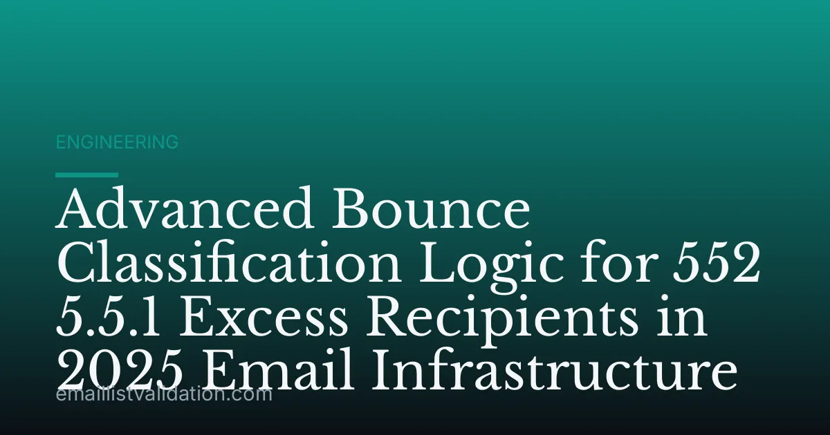 Advanced Bounce Classification Logic for 552 5.5.1 Excess Recipients in 2025 Email Infrastructure