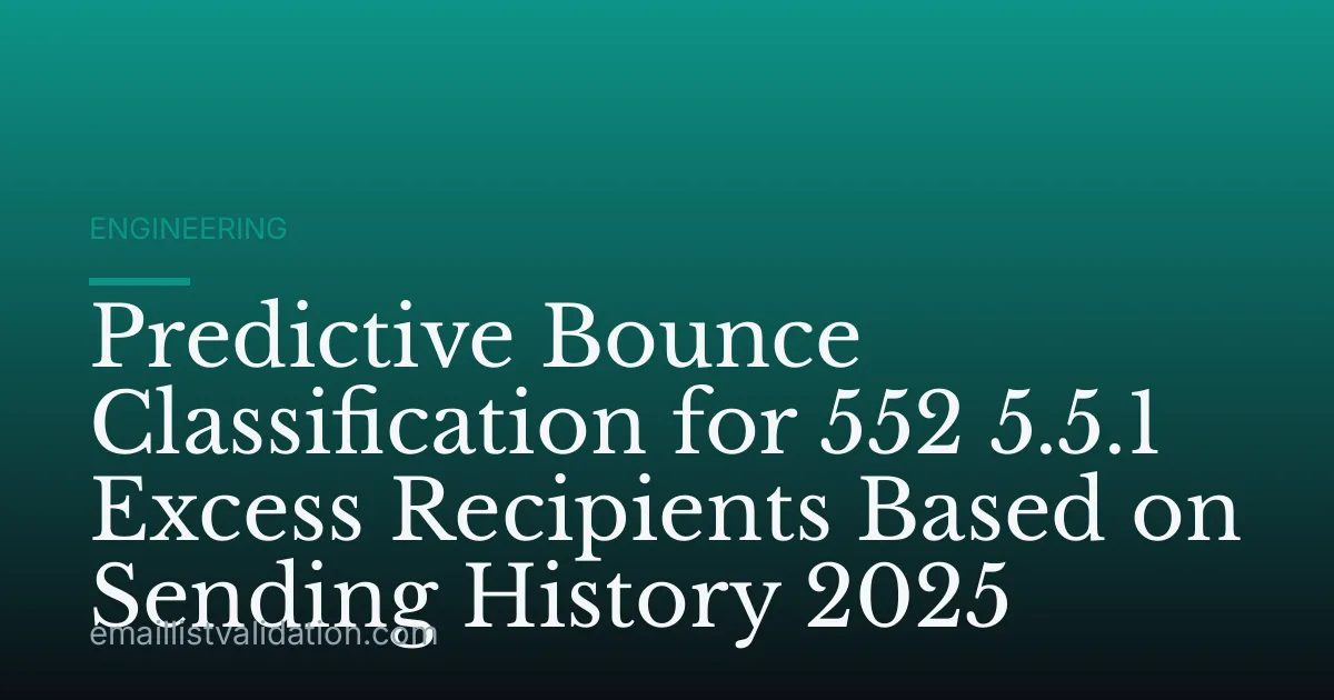 Predictive Bounce Classification for 552 5.5.1 Excess Recipients Based on Sending History 2025