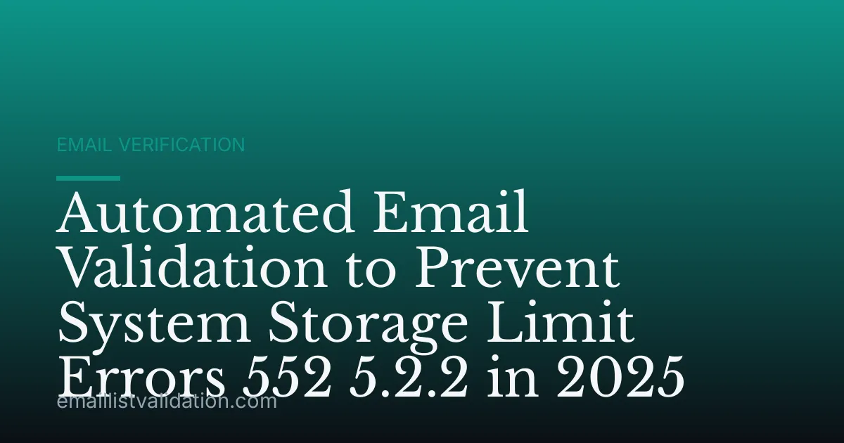 Automated Email Validation to Prevent System Storage Limit Errors 552 5.2.2 in 2025