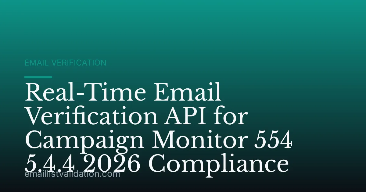 Real-Time Email Verification API for Campaign Monitor 554 5.4.4 2026 Compliance