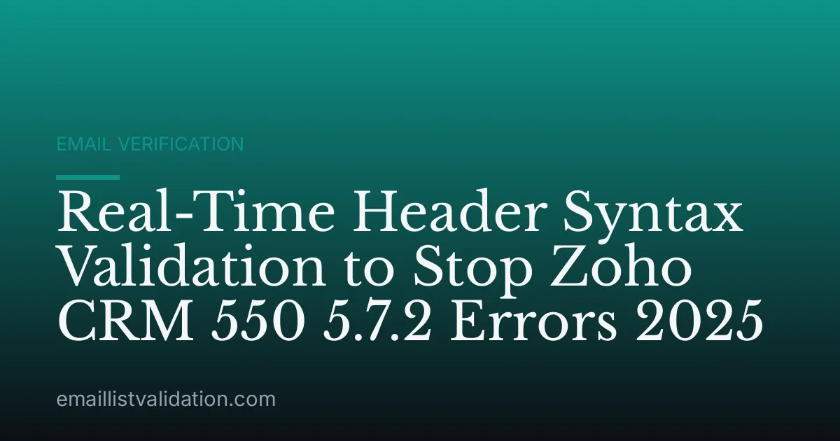 Real-Time Header Syntax Validation to Stop Zoho CRM 550 5.7.2 Errors 2025