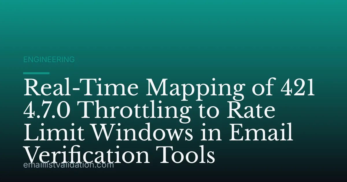 Real-Time Mapping of 421 4.7.0 Throttling to Rate Limit Windows in Email Verification Tools