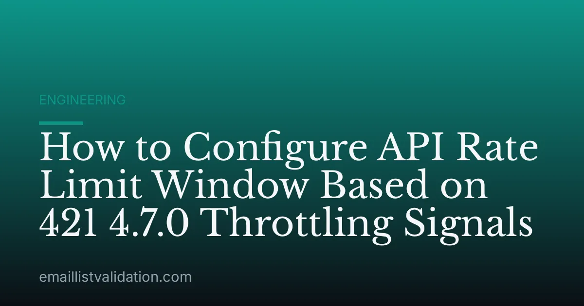 How to Configure API Rate Limit Window Based on 421 4.7.0 Throttling Signals