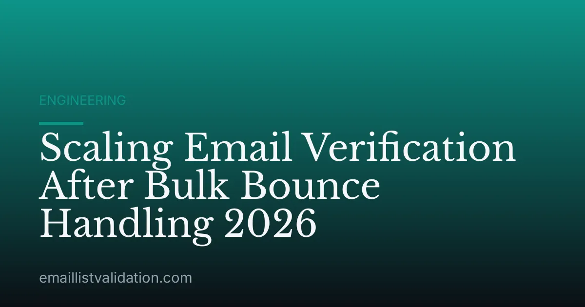 Scaling Email Verification After Bulk Bounce Handling 2026