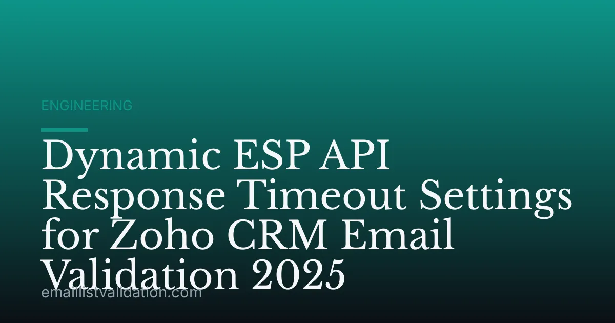 Dynamic ESP API Response Timeout Settings for Zoho CRM Email Validation 2025