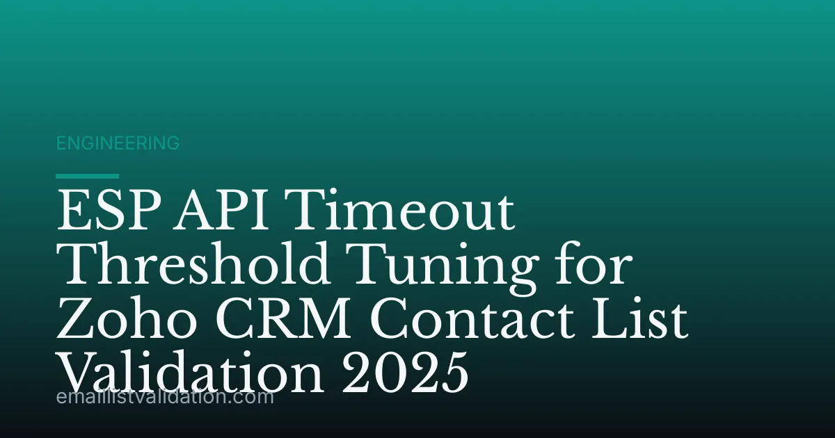 ESP API Timeout Threshold Tuning for Zoho CRM Contact List Validation 2025