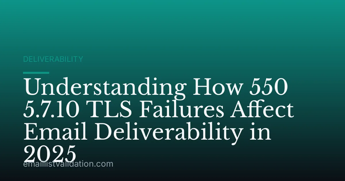 Understanding How 550 5.7.10 TLS Failures Affect Email Deliverability in 2025