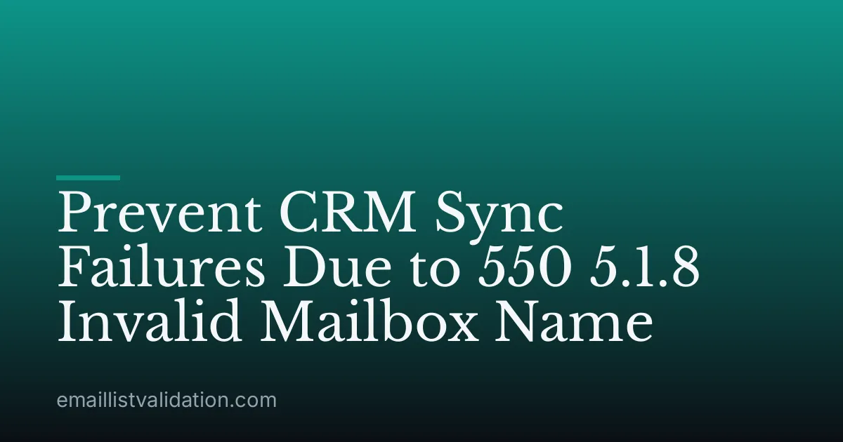Prevent CRM Sync Failures Due to 550 5.1.8 Invalid Mailbox Name