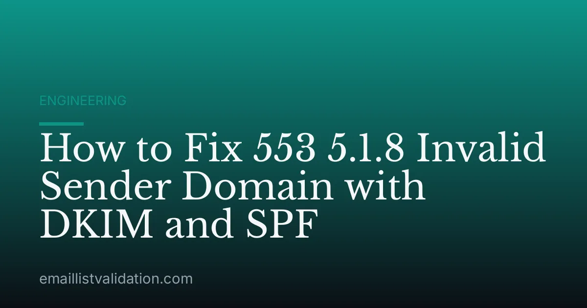How to Fix 553 5.1.8 Invalid Sender Domain with DKIM and SPF
