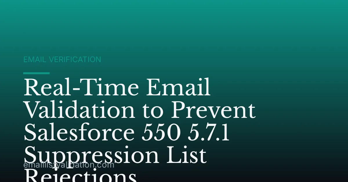 Real-Time Email Validation to Prevent Salesforce 550 5.7.1 Suppression List Rejections