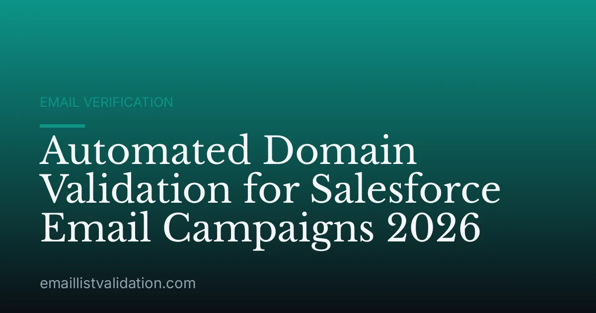 Automated Domain Validation for Salesforce Email Campaigns 2026