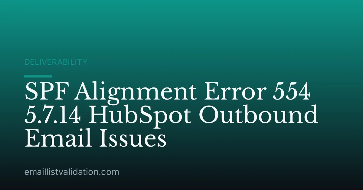 SPF Alignment Error 554 5.7.14 HubSpot Outbound Email Issues