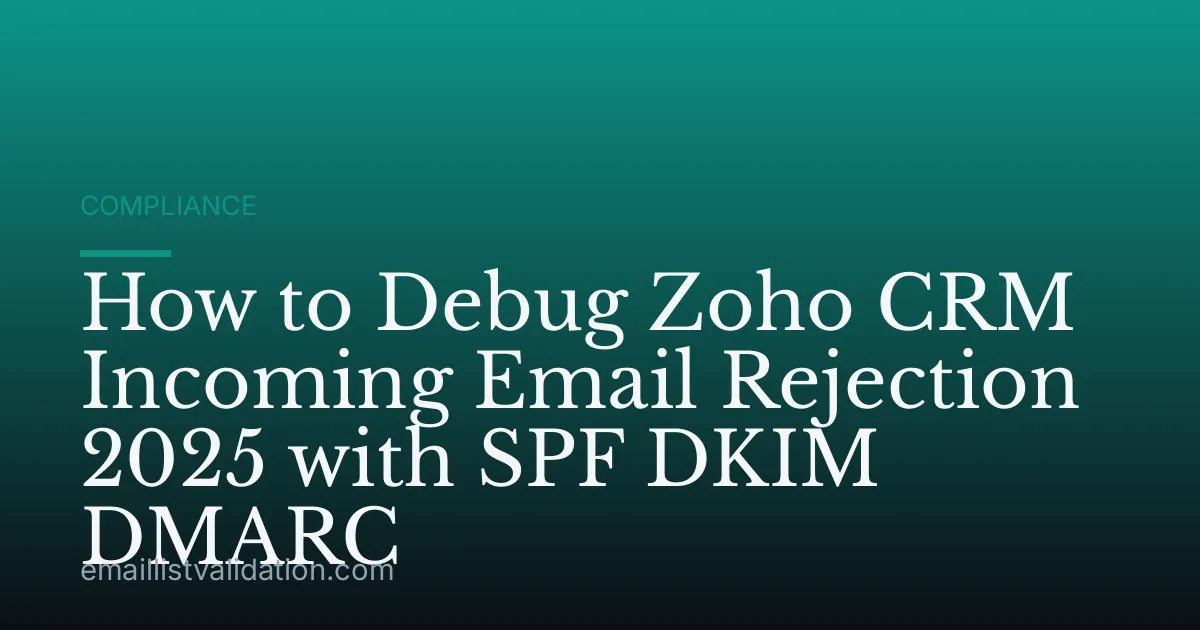How to Debug Zoho CRM Incoming Email Rejection 2025 with SPF DKIM DMARC