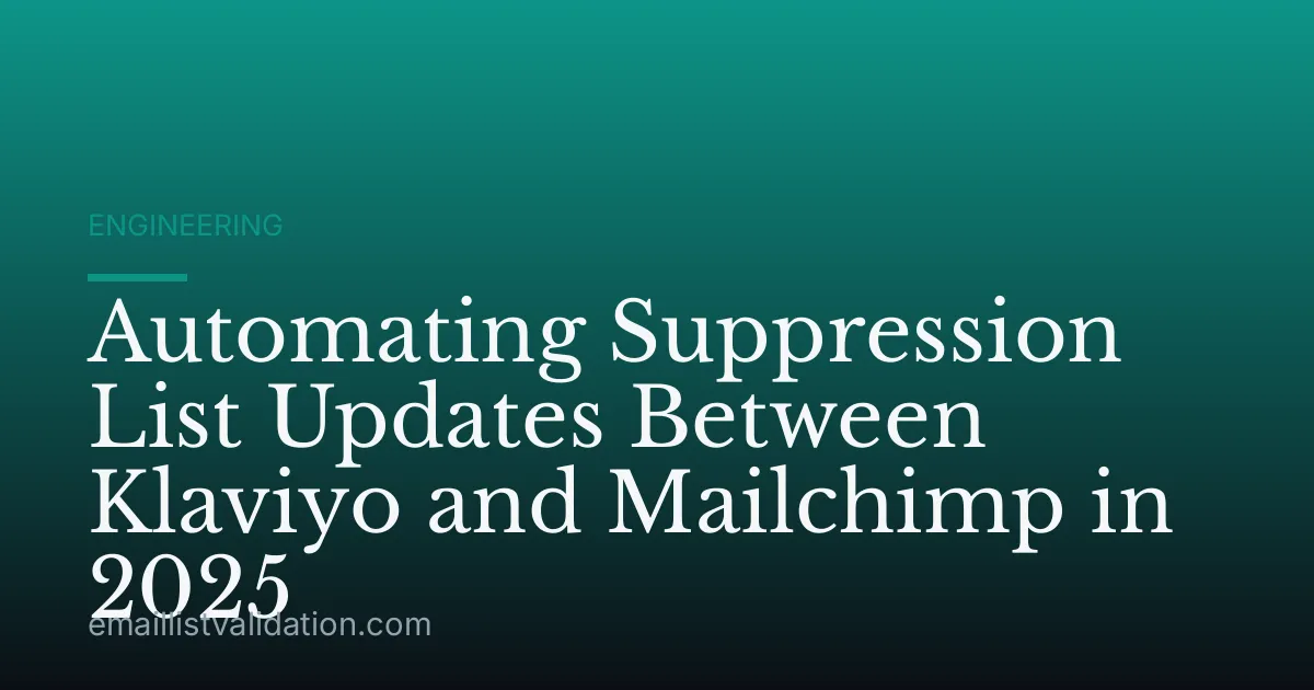 Automating Suppression List Updates Between Klaviyo and Mailchimp in 2025