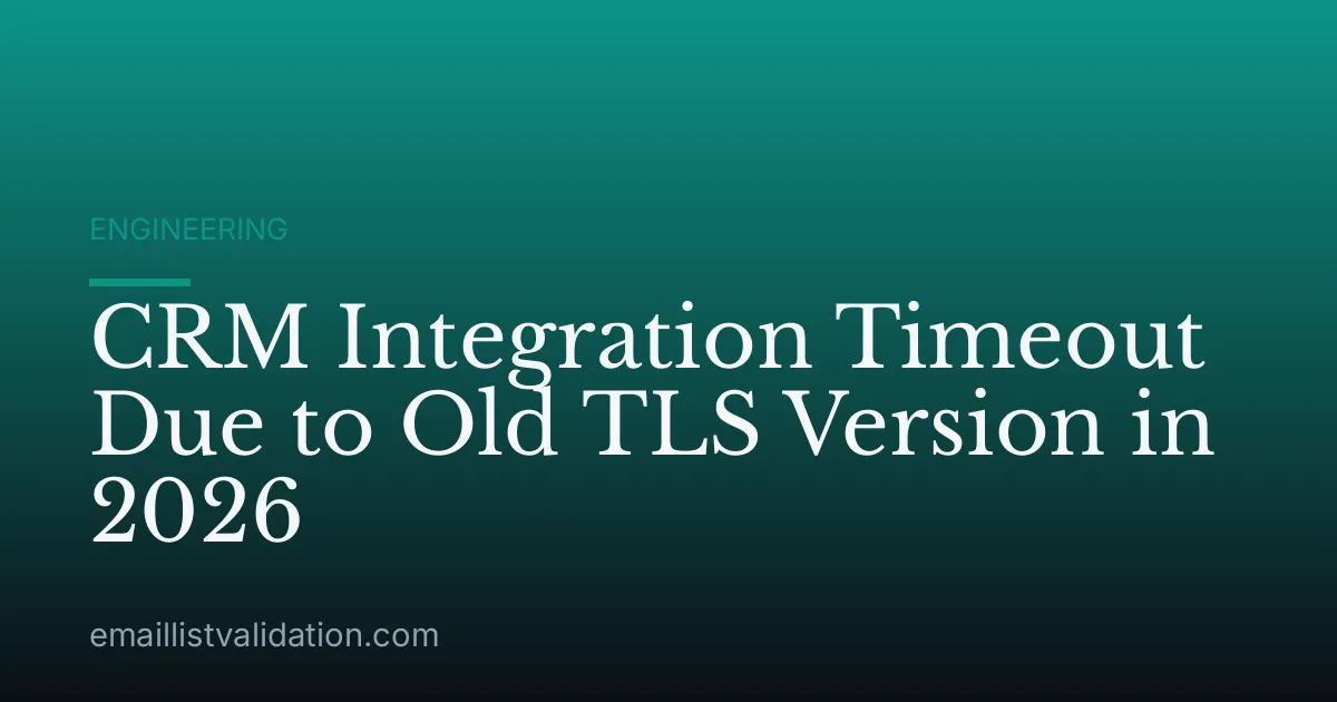 CRM Integration Timeout Due to Old TLS Version in 2026