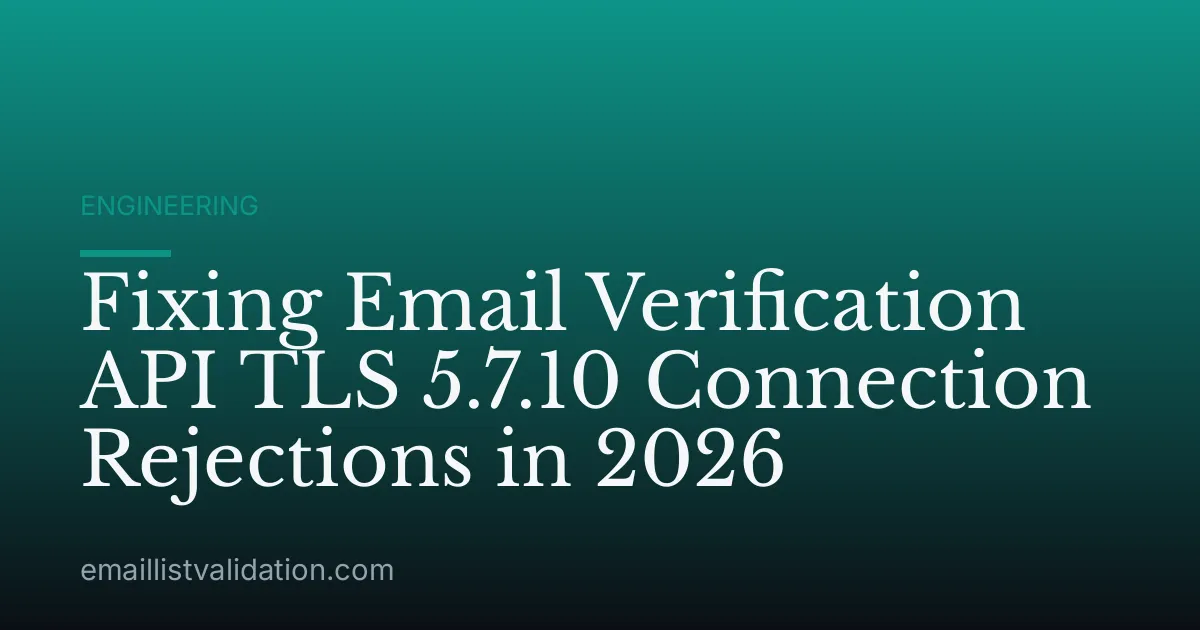 Fixing Email Verification API TLS 5.7.10 Connection Rejections in 2026